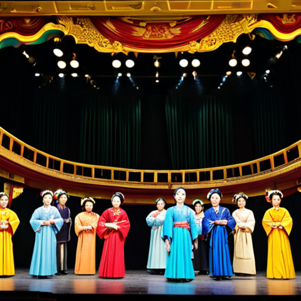 현존 기반 공연 접근법의 혁신적인 콘텐츠 전략 - **

"A vibrant scene inside the Hanoi Opera House. A 'cải lương' (renovated theatre) performance is ...