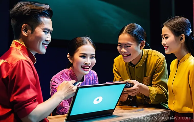 현존 기반 공연 접근법에서의 관객 피드백 분석 - **Prompt:** "A bustling and modern Vietnamese theater lobby after a successful contemporary performa...