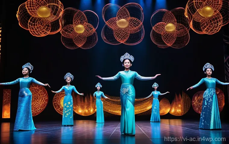 현존 기반 공연 접근법의 혁신적 아이디어 공유 - Prompt 1: Futuristic Vietnamese Stage Performance**