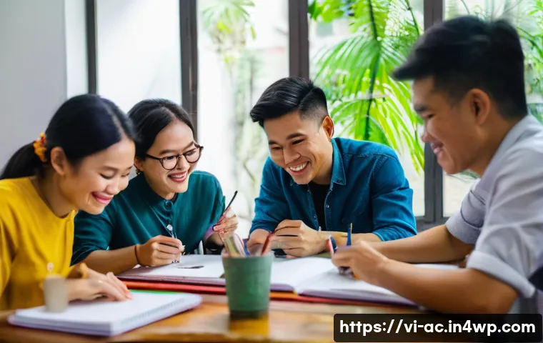 현존 기반 공연 접근법에서의 네트워킹 기법 - A vibrant indoor art workshop scene in Ho Chi Minh City, featuring diverse Vietnamese performing art...
